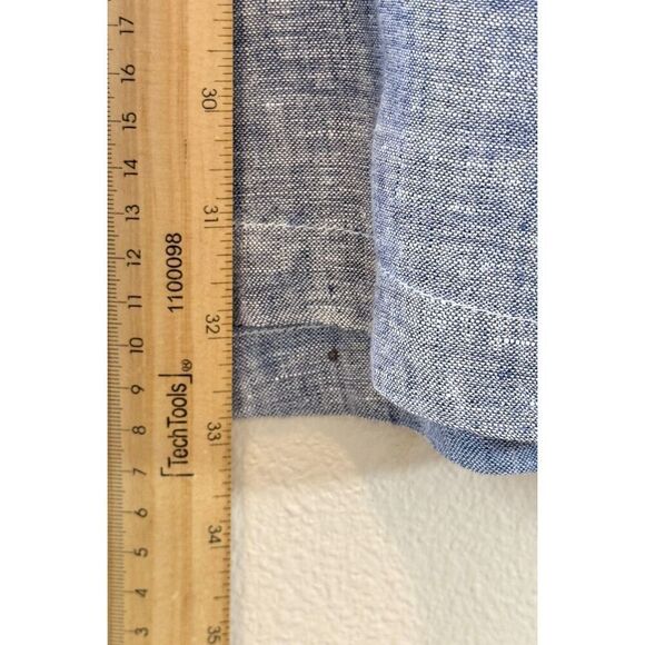 CP Shades Regina 100% Linen Collarless Pleated Bodice Tunic Top Women's Small - Picture 10 of 12